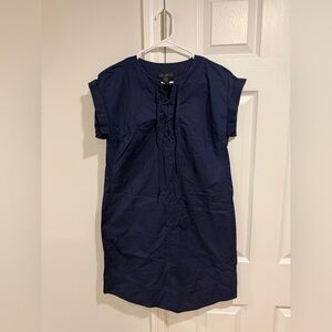 100% cotton J. Crew Navy Lace-Up Dress
